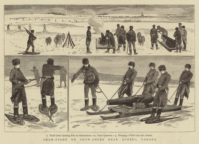 Sham-Fight on Snow-Shoes perto de Quebec, Canadá de Joseph Nash