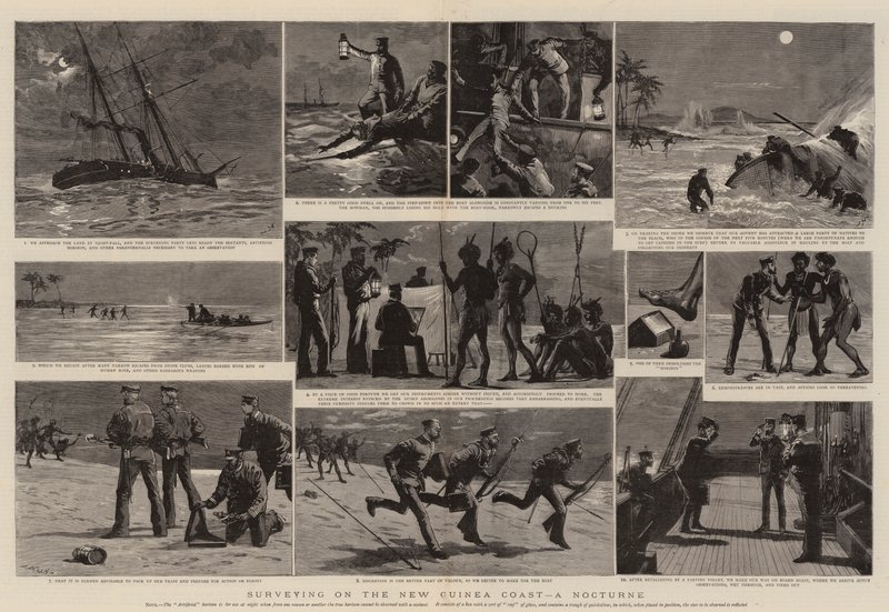 Pesquisando na Costa da Nova Guiné, um Nocturne de Joseph Nash