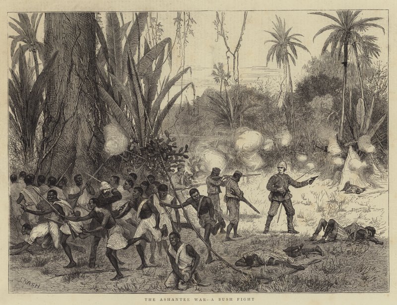A guerra de Ashantee, uma luta de Bush de Joseph Nash