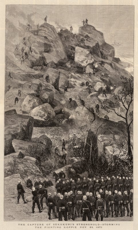 A captura da fortaleza de Sekukuni, invadindo o Koppie de combate, 28 de novembro de 1879 de Joseph Nash