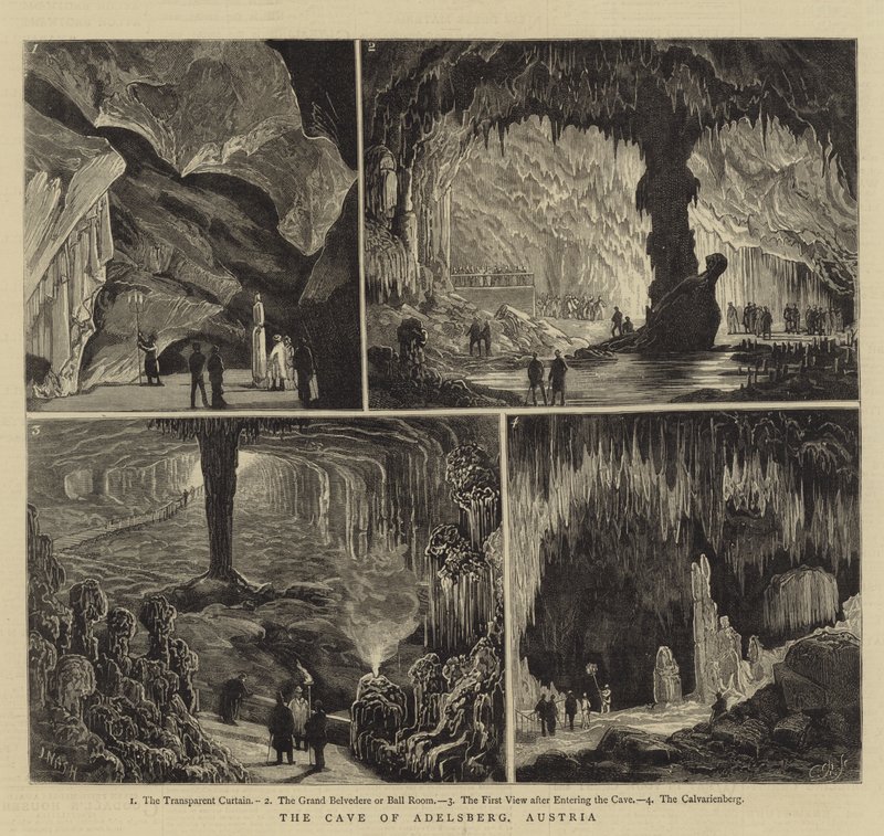 A caverna de adelsberg, áustria de Joseph Nash