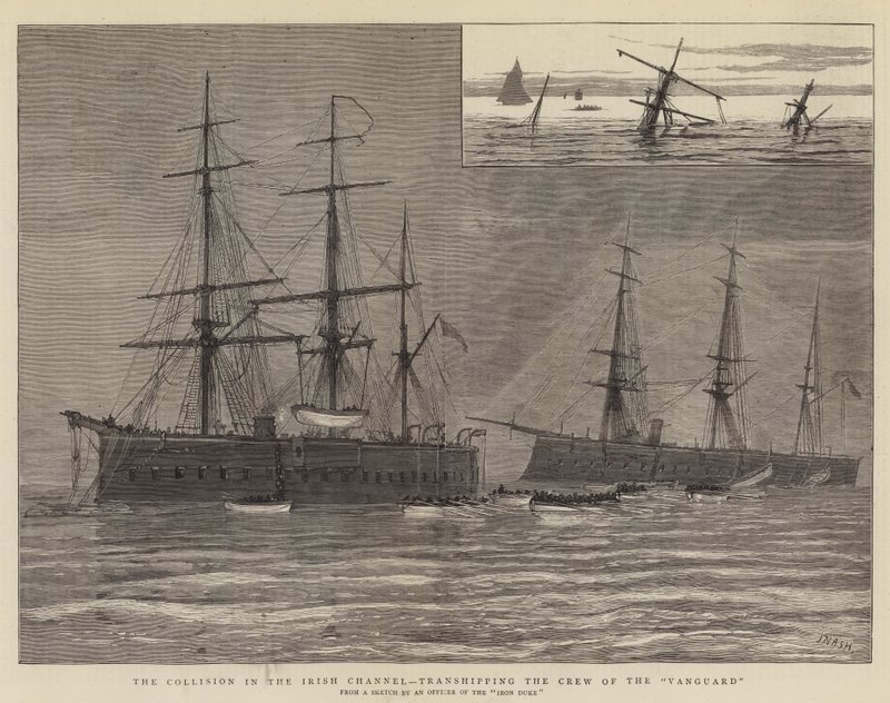A colisão no canal irlandês, transbordando a tripulação da vanguarda de Joseph Nash