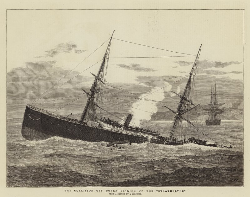 A colisão de Dover, naufrágio do Strathclyde de Joseph Nash
