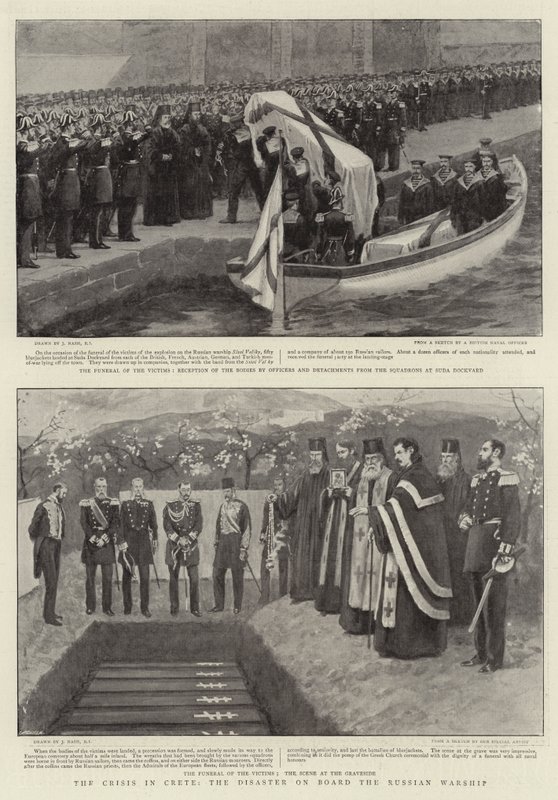 A crise em Creta, o desastre a bordo do navio de guerra russo de Joseph Nash