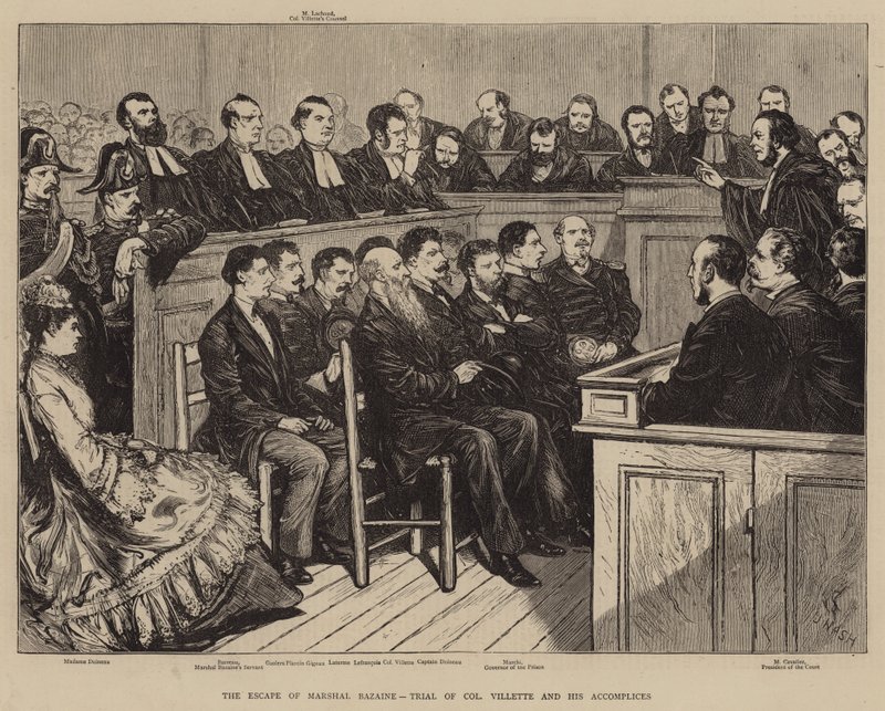 A Fuga do Marechal Bazaine, Julgamento do Coronel Villette e seus Cúmplices de Joseph Nash