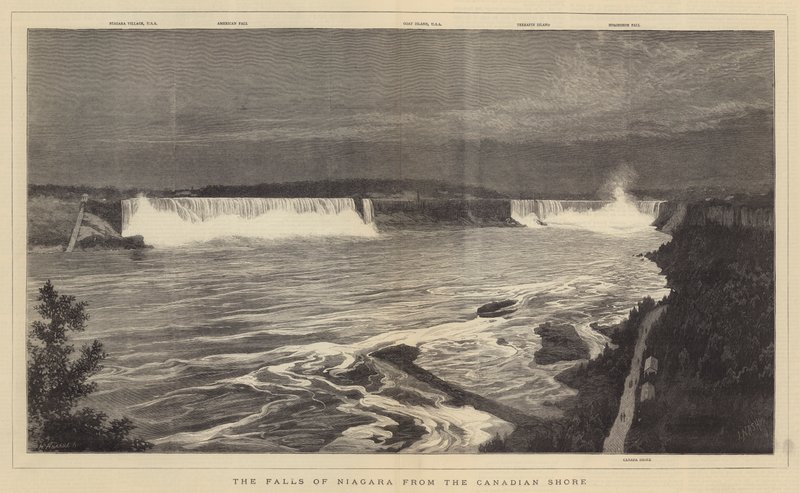 As quedas de Niagara da costa canadense de Joseph Nash