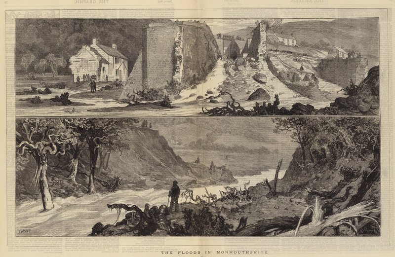 As inundações em Monmouthshire de Joseph Nash