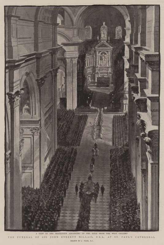 O Funeral de Sir John Everett Millais, na Catedral de São Paulo de Joseph Nash