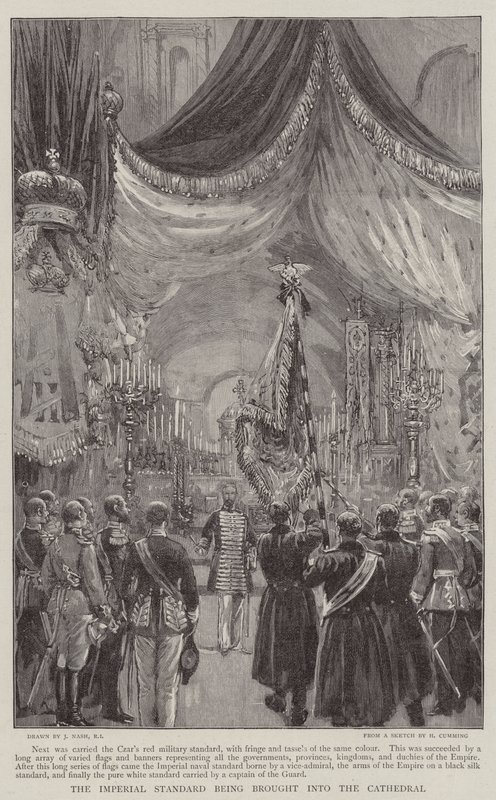 O padrão imperial sendo trazido para a catedral de Joseph Nash