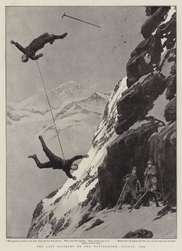 O último acidente no Matterhorn, agosto de 1893 de Joseph Nash