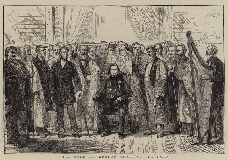 O molde Eisteddfod, presidindo o bardo de Joseph Nash