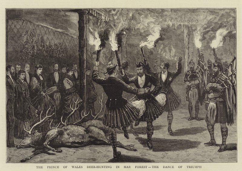 O Príncipe de Gales Caça ao Veado em Mar Forest, a Dança do Triunfo de Joseph Nash