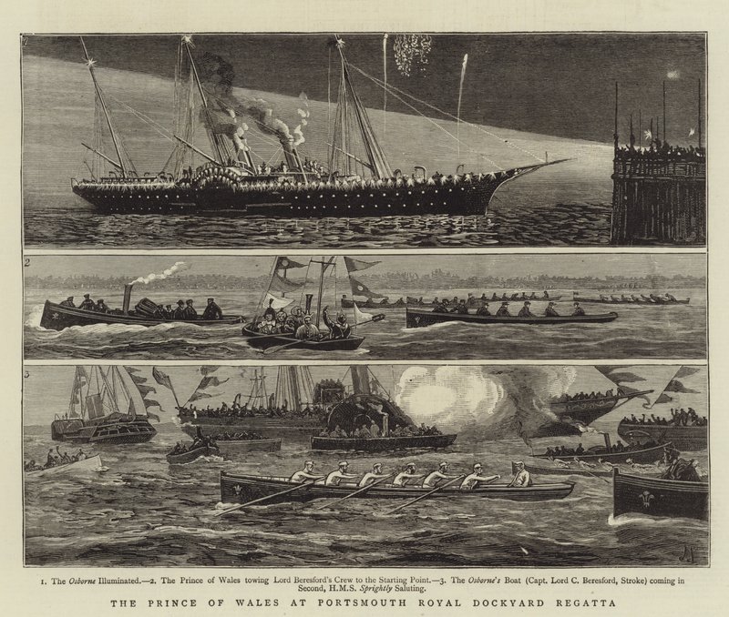 O Príncipe de Gales em Portsmouth Royal Dockyard Regatta de Joseph Nash