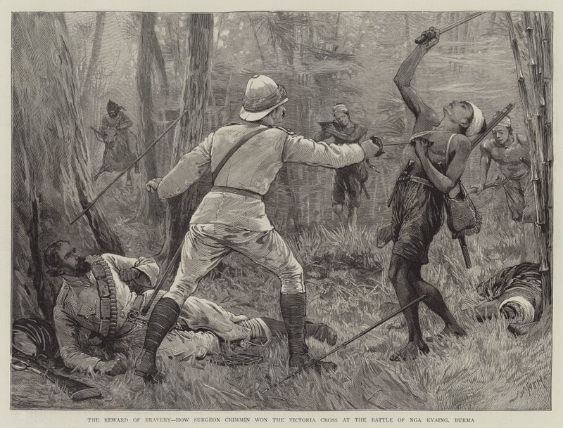 A recompensa da bravura, como Cirurgião Crimmin ganhou a Victoria Cross na Batalha de Nga Kyaing, Birmânia de Joseph Nash