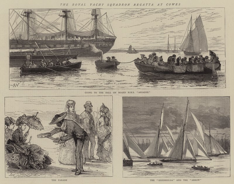 A, real, iate, esquadra regatta, em, Cowes de Joseph Nash