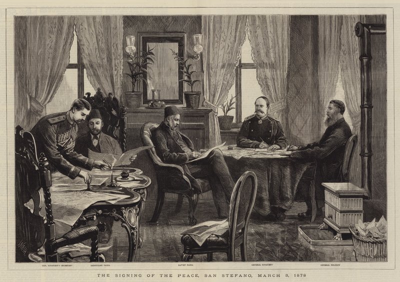 A Assinatura da Paz, San Stefano, 3 de março de 1878 de Joseph Nash