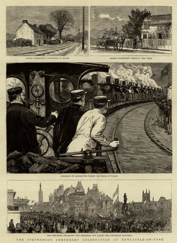 Celebração do Centenário de Stephenson em Newcastle-on-Tyne de Joseph Nash