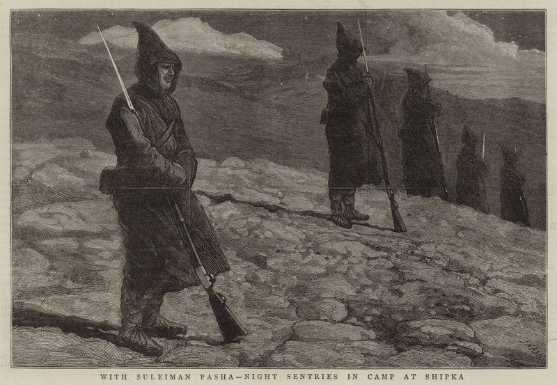 Com Suleiman Pasha, Sentinelas da Noite no Acampamento de Shipka de Joseph Nash