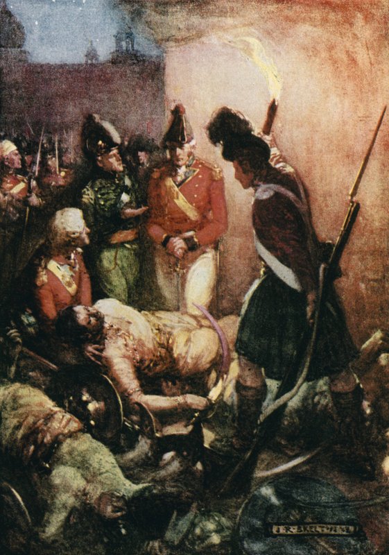 O corpo de Tippoo Sultan foi encontrado enterrado sob os seus seguidores de Joseph Ratcliffe Skelton