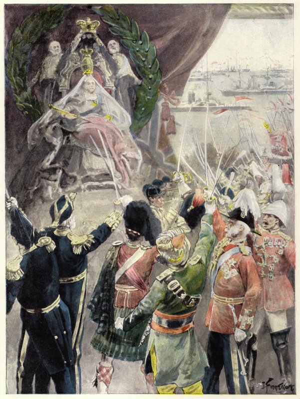Personagem da Rainha Vitória: Supremacia (cor litho) de Joseph (after) Finnemore