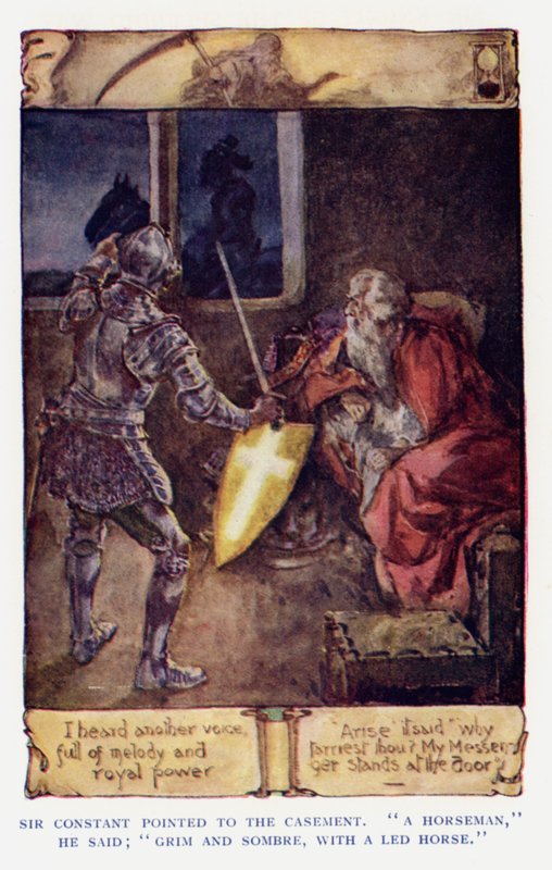 Ilustração para Sir Knight of the Splendid Way (cor litho) de Joseph (after) Finnemore