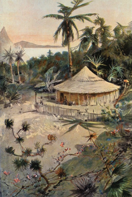 Robinson Crusoe: tenda de Will Atkins (lito colorido) de Joseph (after) Finnemore