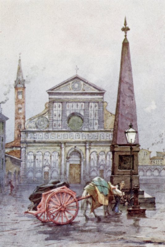 A Igreja de S. Maria Novella, Florença (cor litho) de Joseph (after) Finnemore