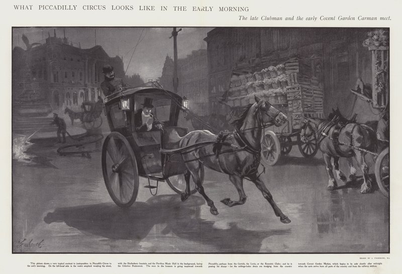 Como Piccadilly Circus se parece de manhã cedo (litho) de Joseph (after) Finnemore