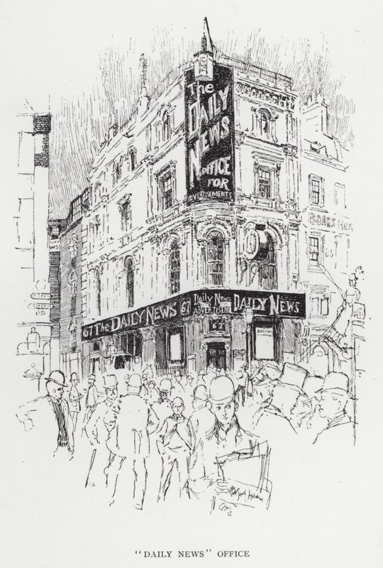 Escritório "Daily News" (litho) de Joseph (after) Pennell