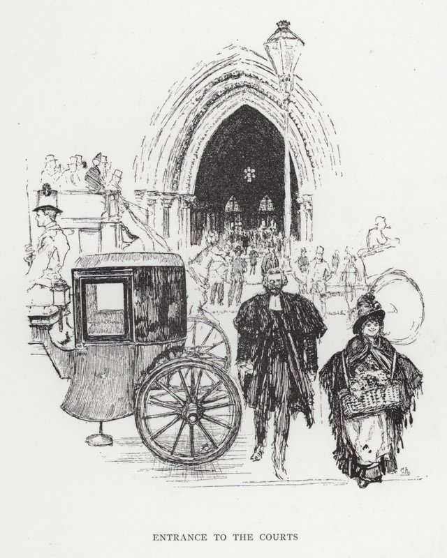 Entrada para os Tribunais (litho) de Joseph (after) Pennell