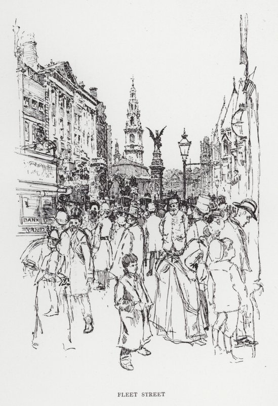 Fleet Street (litografia) de Joseph (after) Pennell