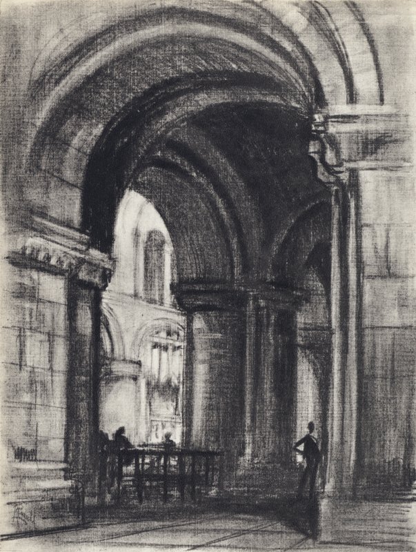 Túmulo do Fundador, São Bartolomeu o Grande (litho) de Joseph (after) Pennell
