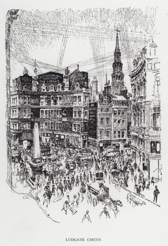 Ludgate Circus (litho) de Joseph (after) Pennell