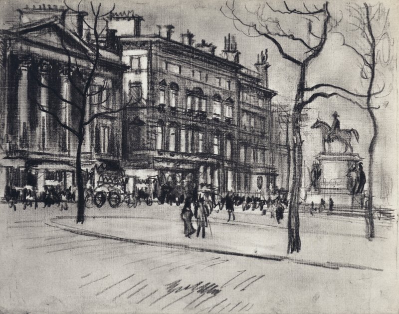 Palácios Piccadilly (litho) de Joseph (after) Pennell