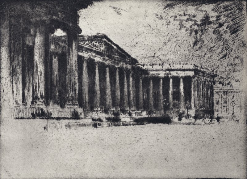 O Museu Britânico (litho) de Joseph (after) Pennell