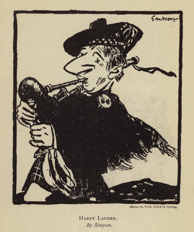 Harry Lauder, cantor e comediante escocês (lito) de Joseph (after) Simpson