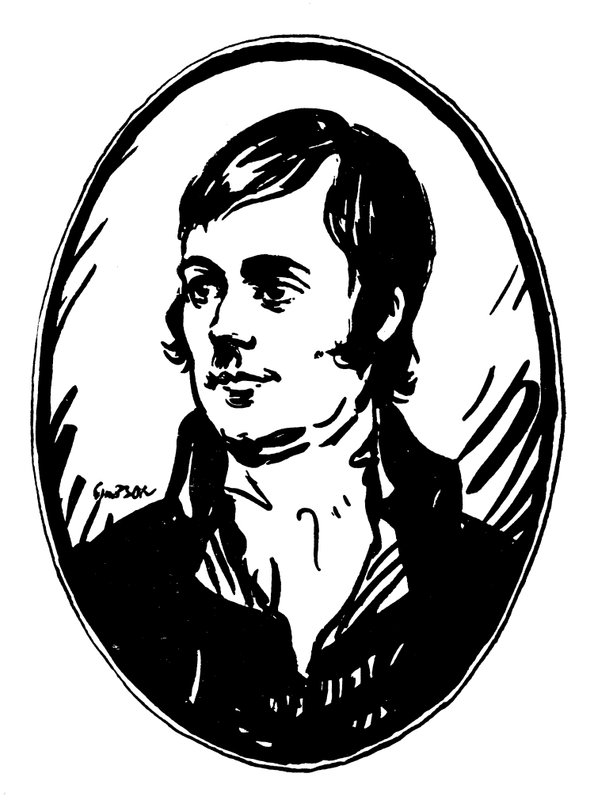 Robert Burns (cor litho) de Joseph (after) Simpson