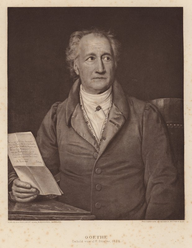 Johann Wolfgang von Goethe, poeta e dramaturgo alemão de Joseph Carl (after) Stieler