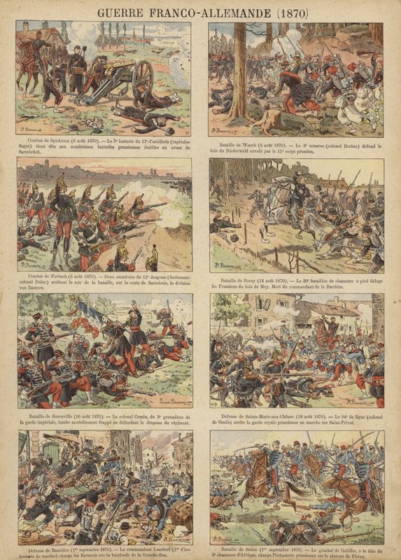 As batalhas da Guerra Franco-Prussiana de Joseph Charles (after) Beuzon