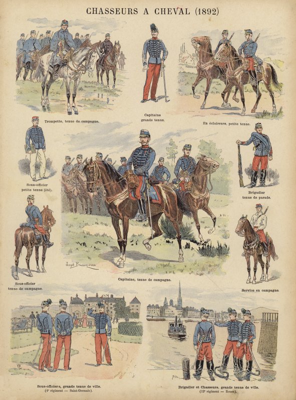 Chasseurs a cheval of the French army de Joseph Charles (after) Beuzon