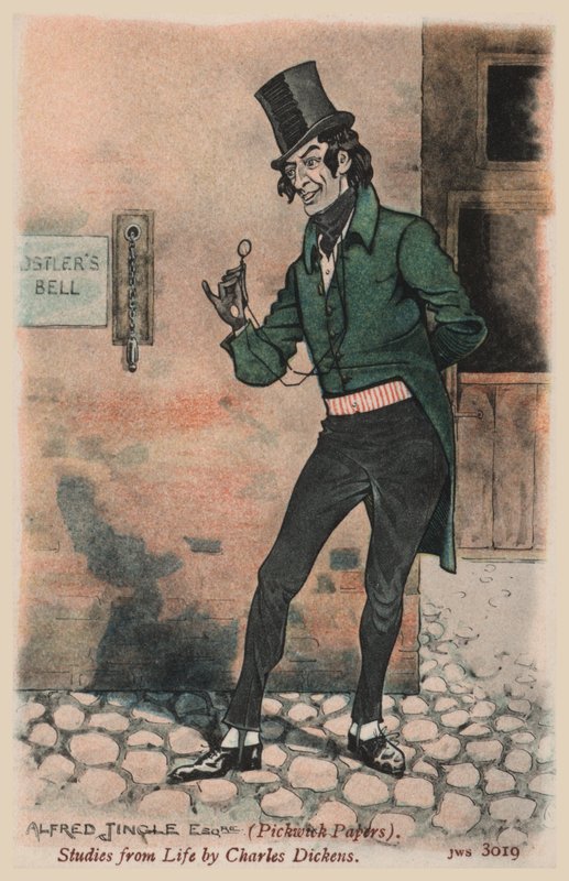 Alfred Jingle, Pickwick Papers (cor litho) de Joseph Clayton  Clarke
