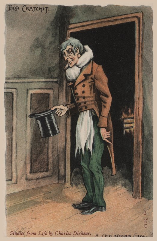 Bob Cratchit, Um conto de Natal (cor litho) de Joseph Clayton  Clarke