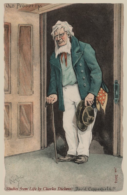 Velha Peggotty, David Copperfield (cor litho) de Joseph Clayton  Clarke