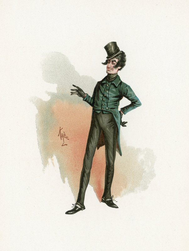 Mr Alfred Jingle, ilustração de &39;Character Sketches de Charles Dickens&39;, c.1890 de Joseph Clayton Clarke