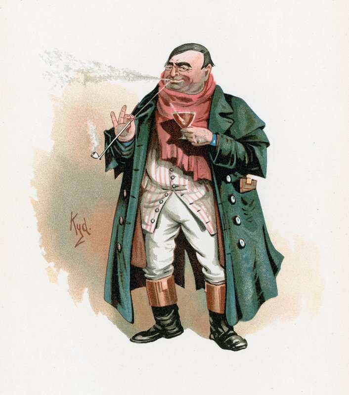 Sr. Weller Senior, ilustração de &39;Character Sketches de Charles Dickens&39;, c.1890 de Joseph Clayton Clarke