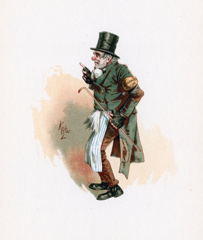 Trotty Veck, ilustração de &39;Character Sketches de Charles Dickens&39;, c.1890 de Joseph Clayton Clarke