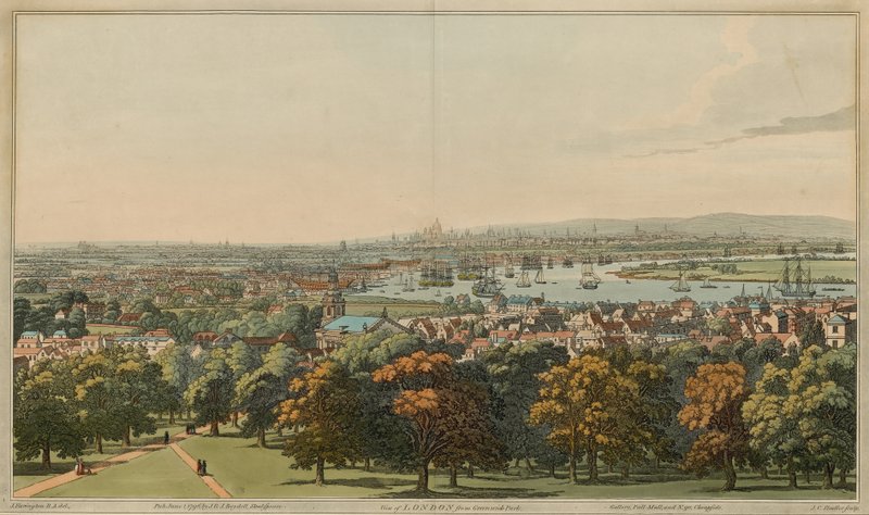 Vista, de, londres, de, greenwich, parque de Joseph Farington