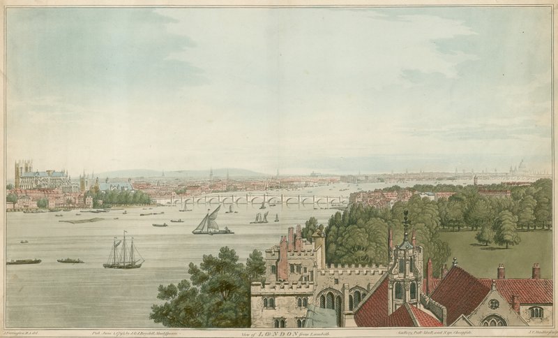Vista, de, londres, de, lambeth de Joseph Farington