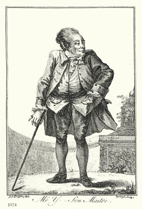 Sr. Y, Seu Mestre (gravura) de Joseph Franz von (after) Goez