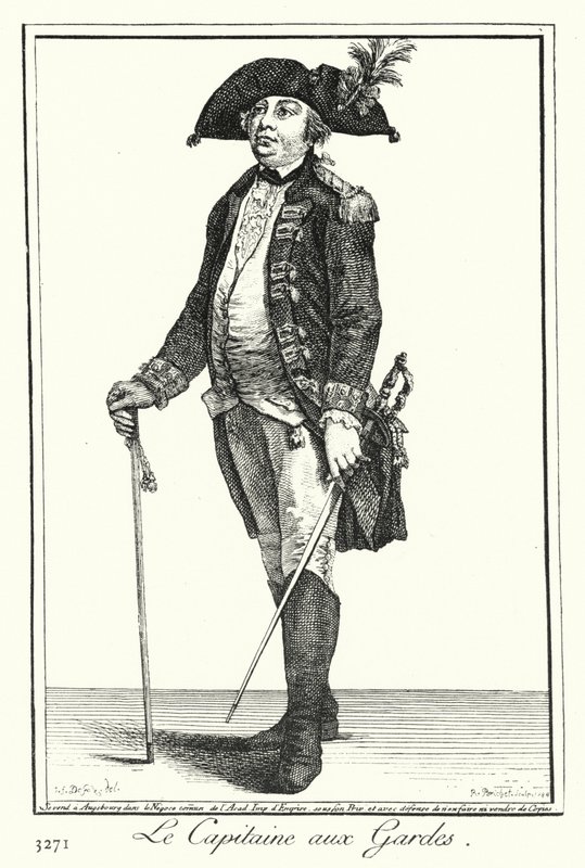O Capitão da Guarda (gravura) de Joseph Franz von (after) Goez